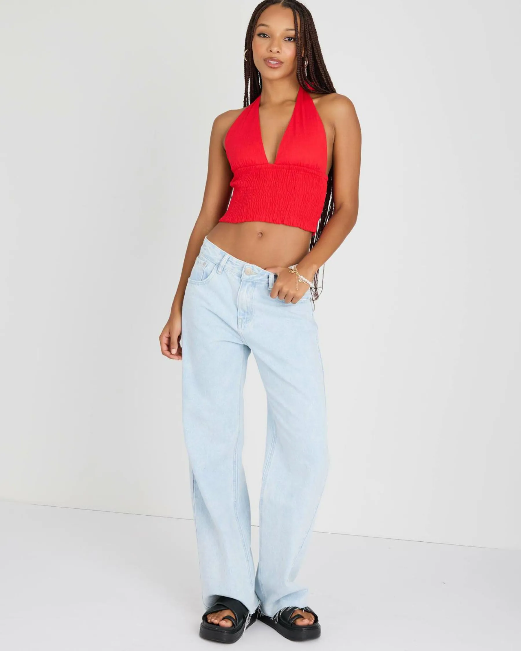 Clearance Evie Hawaii Halter Top Women Sets|Linen Blend