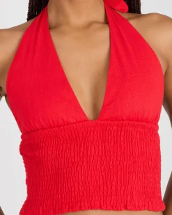 Clearance Evie Hawaii Halter Top Women Sets|Linen Blend