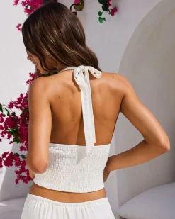 Best Evie Hawaii Halter Top Women Sets|Linen Blend