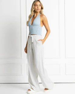 New Evie Hawaii Halter Top Women Sets|Linen Blend