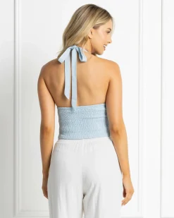 New Evie Hawaii Halter Top Women Sets|Linen Blend