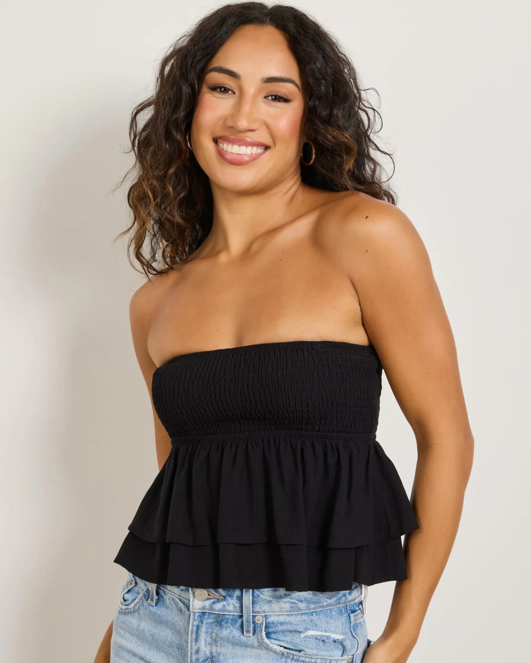 Sets|Tops*Mooloola Evie Lulu Tiered Tube Top Black
