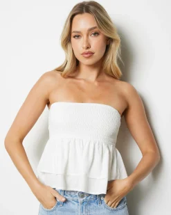 Sets|Tops*Mooloola Evie Lulu Tiered Tube Top White