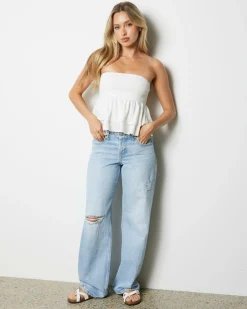 Sets|Tops*Mooloola Evie Lulu Tiered Tube Top White