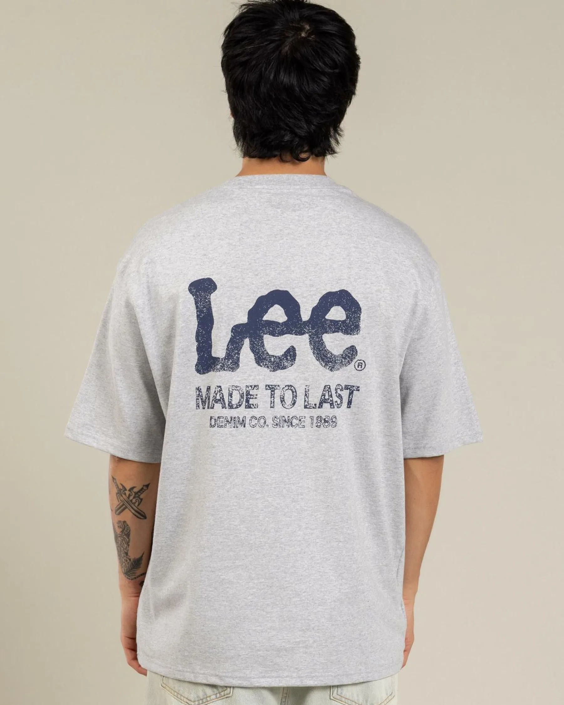 Tops & T-Shirts*Lee Fade Away Baggy T-Shirt Grey Marle