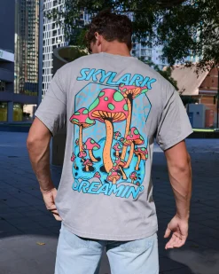 Tops & T-Shirts*Skylark Fantasy T-Shirt Lt Grey Acid