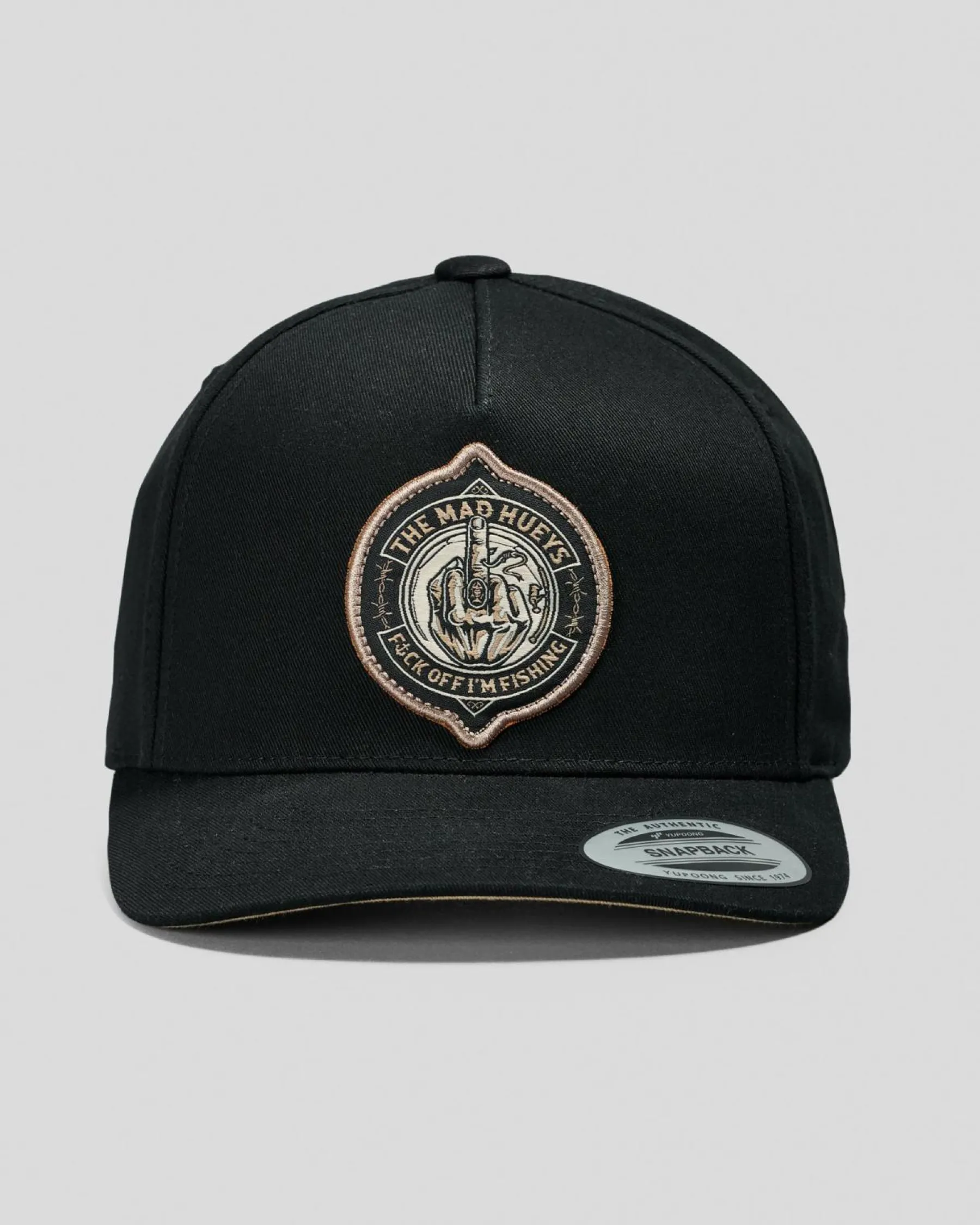 Headwear*The Mad Hueys Fk Off Fish On Snapback Cap Black