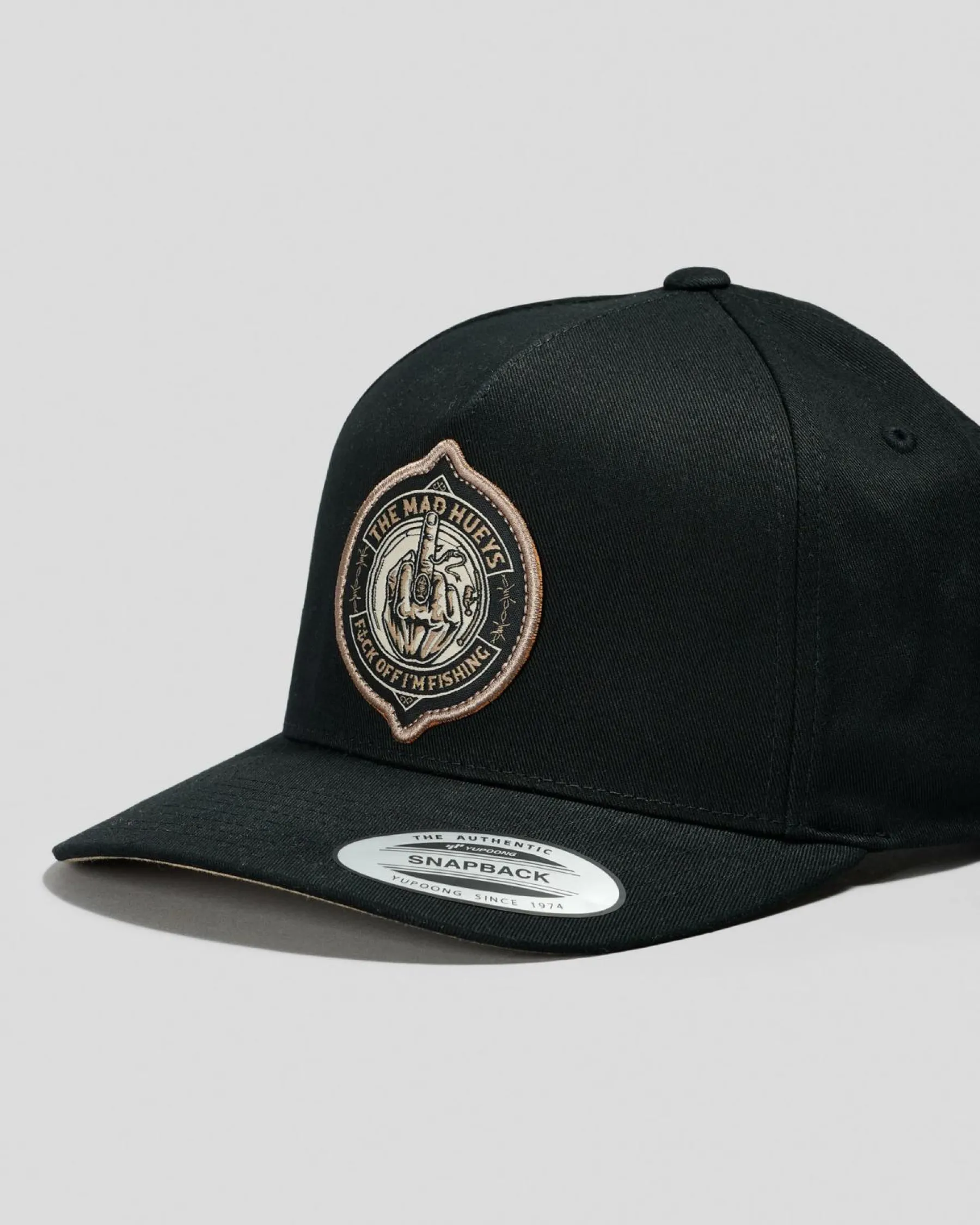 Headwear*The Mad Hueys Fk Off Fish On Snapback Cap Black