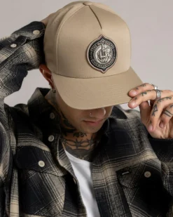 Headwear*The Mad Hueys Fk Off Fish On Snapback Cap Tan