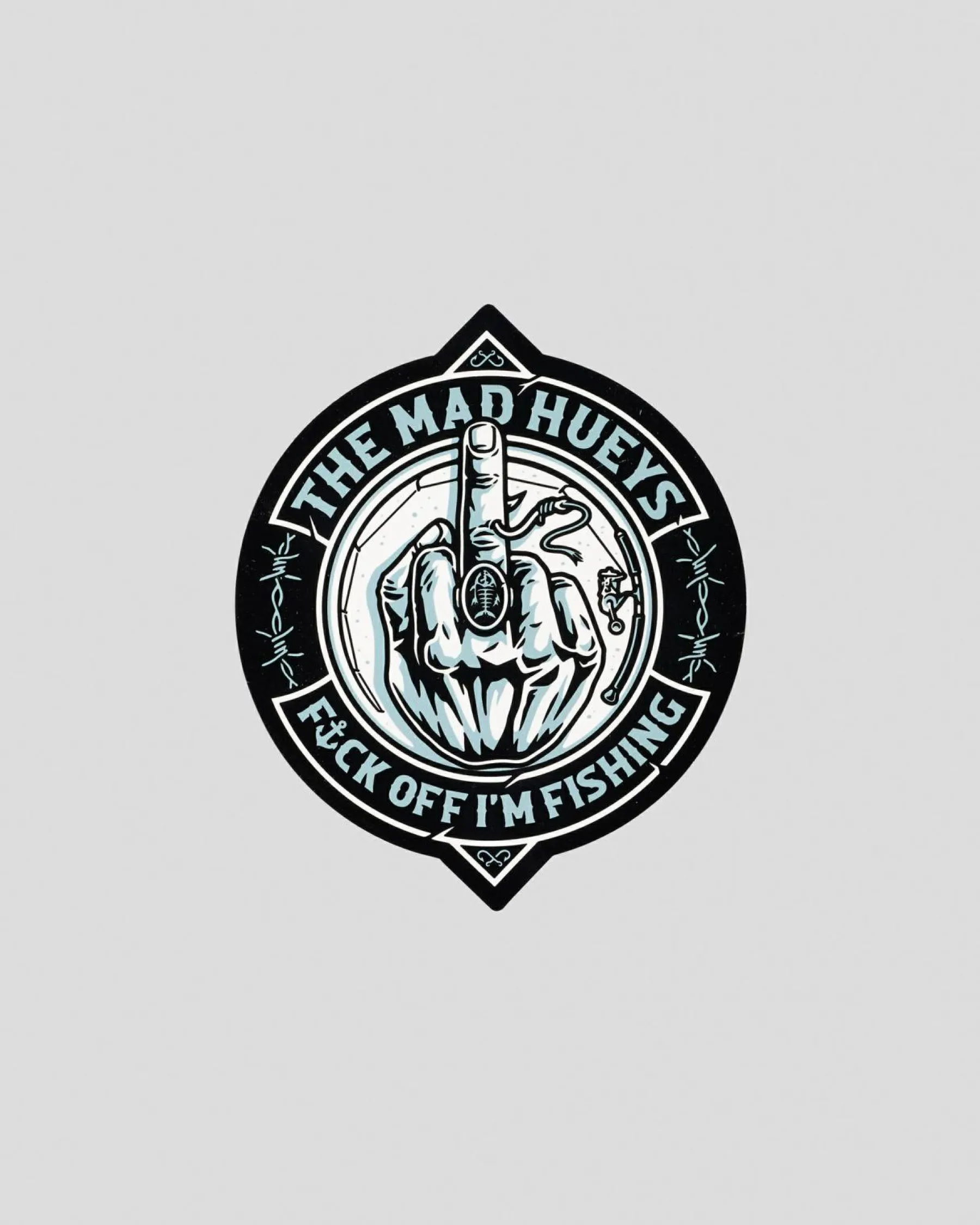 Gifts & Novelty*The Mad Hueys Fk Off Fish On Sticker Black