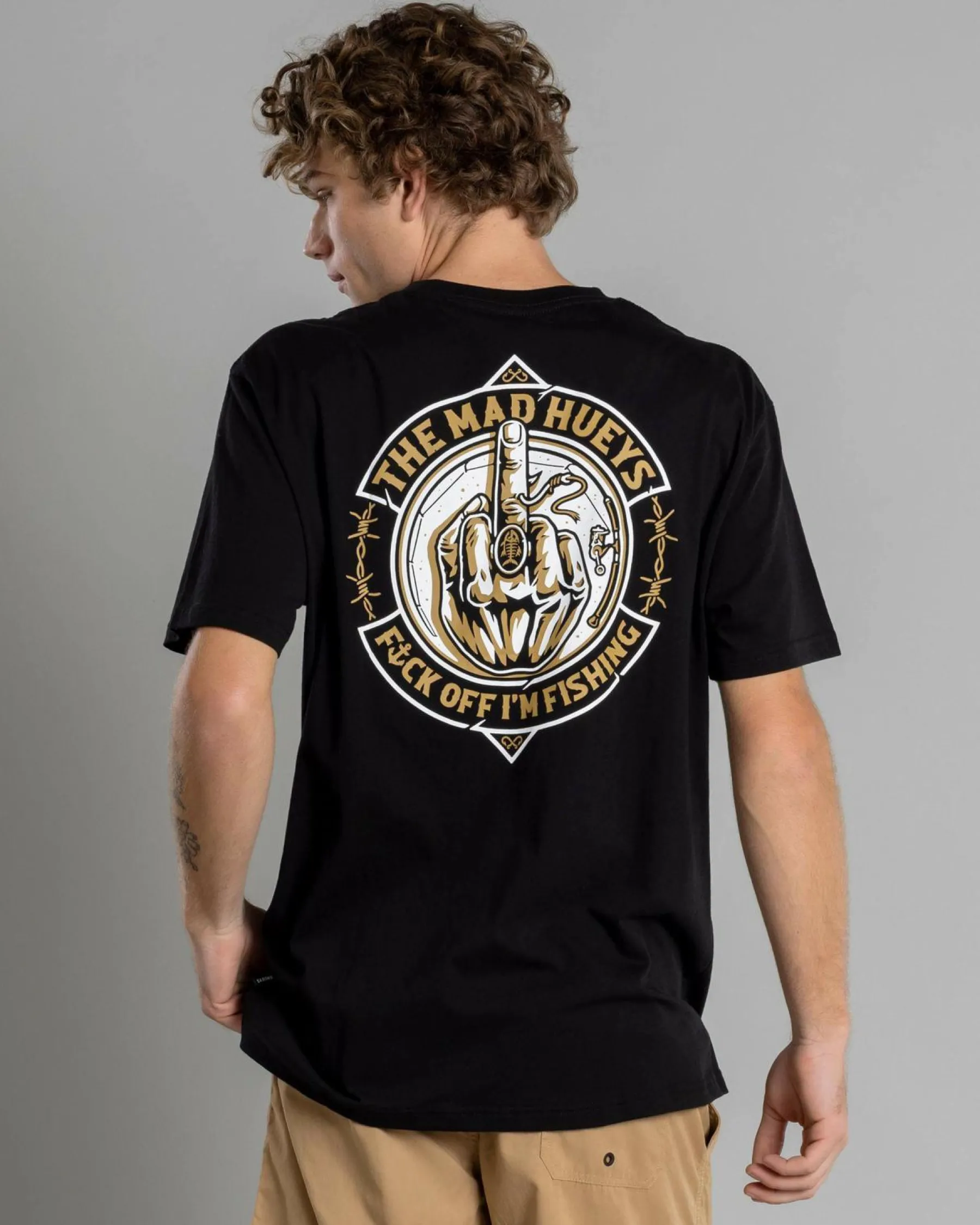 Tops & T-Shirts*The Mad Hueys FK Off Fish On T-Shirt Black