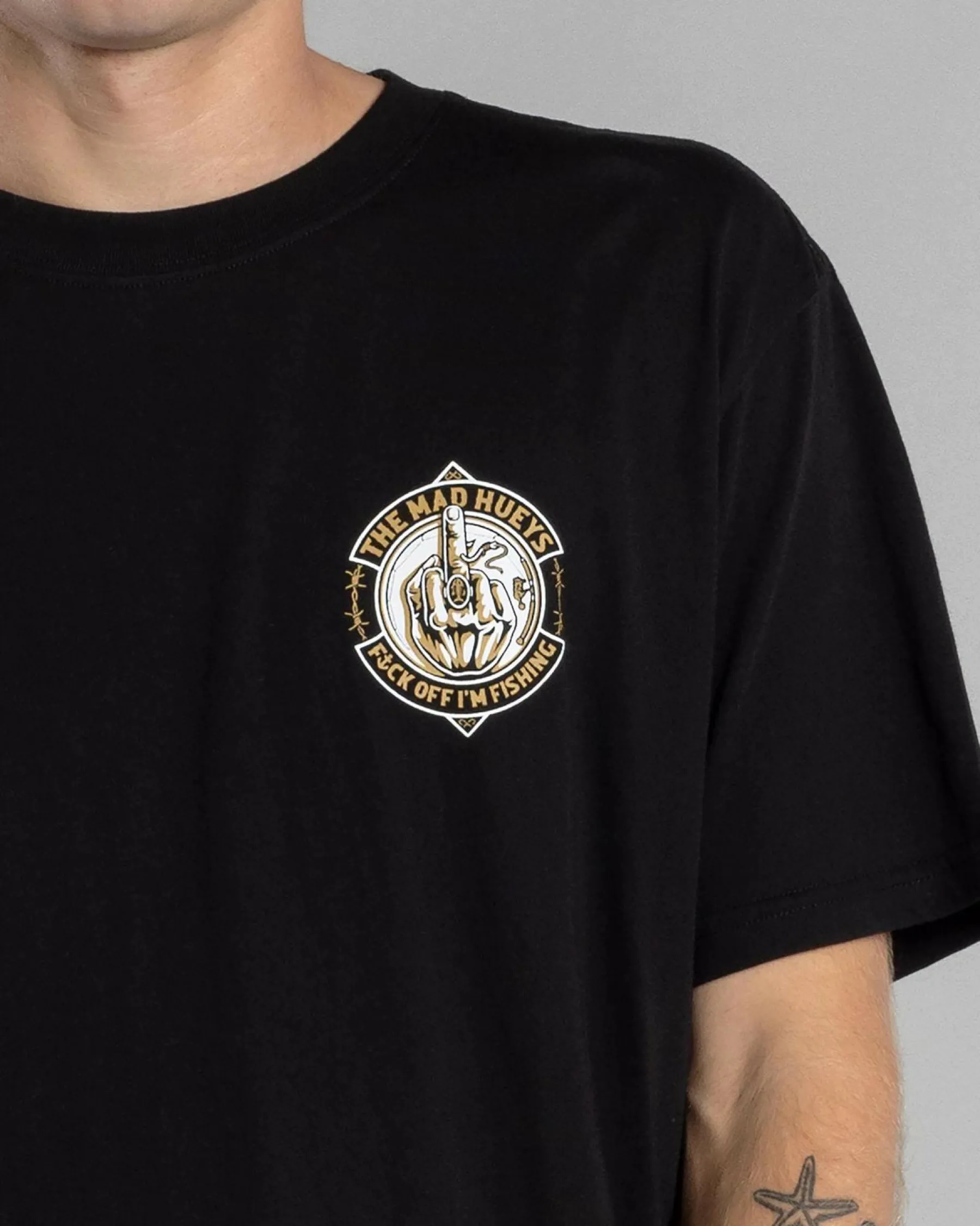 Tops & T-Shirts*The Mad Hueys FK Off Fish On T-Shirt Black