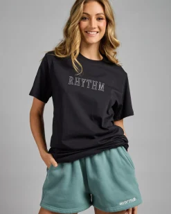 Tops*Rhythm Flagship Boyfriend T-Shirt Black
