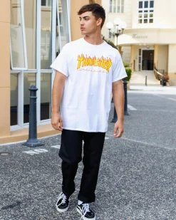 Clearance Flame Logo T-Shirt Tops & T-Shirts