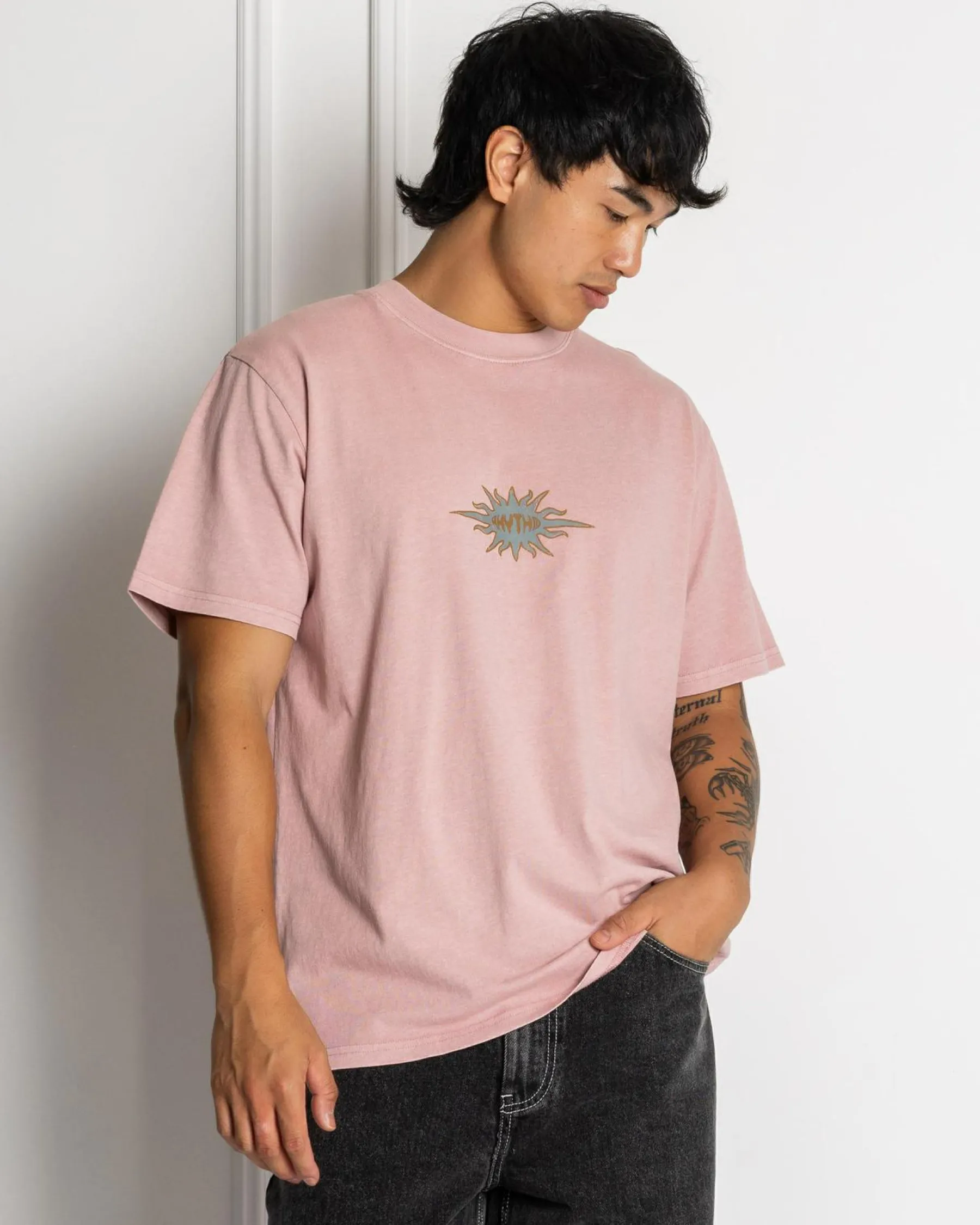 Tops & T-Shirts*Rhythm Flame Printed Vintage T-Shirt Mauve