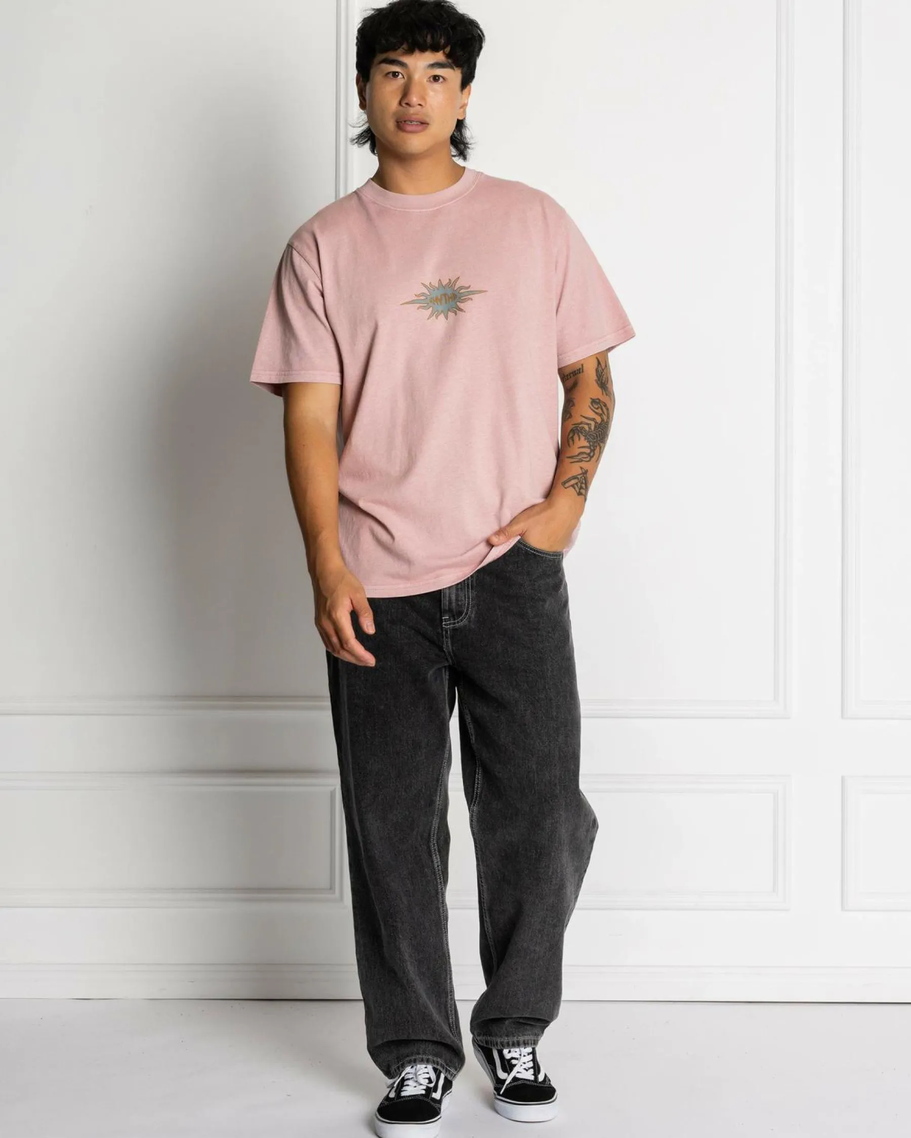 Tops & T-Shirts*Rhythm Flame Printed Vintage T-Shirt Mauve