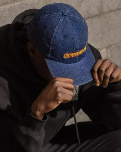 Headwear*Spitfire Flames Script Strapback Cap Denim