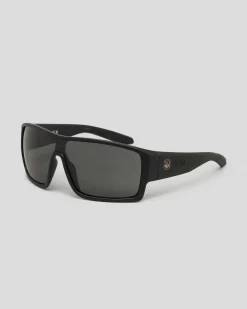 Sunglasses*Dragon Alliance Flash Polarised Sunglasses Matte Black / Smoke Polar