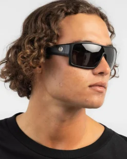 Sunglasses*Dragon Alliance Flash Polarised Sunglasses Matte Black / Smoke Polar