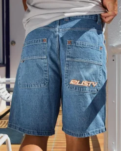 Denim|Shorts & Bottoms*Rusty Flip Daddy 2.0 Jean Shorts Middy Blue
