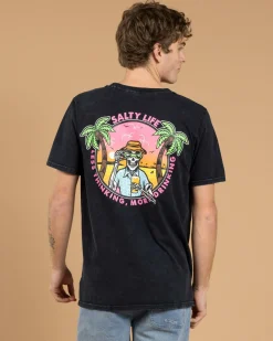 Tops & T-Shirts*Salty Life Flip Flop Fuel T-Shirt Navy Acid