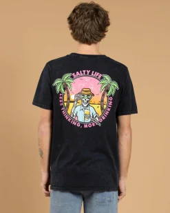 Tops & T-Shirts*Salty Life Flip Flop Fuel T-Shirt Navy Acid