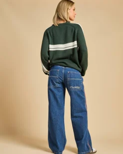 Denim|Bottoms*Rusty Flip Mommy Jeans Deep Sea Blue