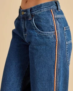 Denim|Bottoms*Rusty Flip Mommy Jeans Deep Sea Blue