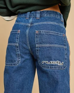 Denim|Bottoms*Rusty Flip Mommy Jeans Deep Sea Blue