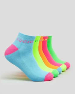 New Fluro Ankle Socks 5 Pack Socks
