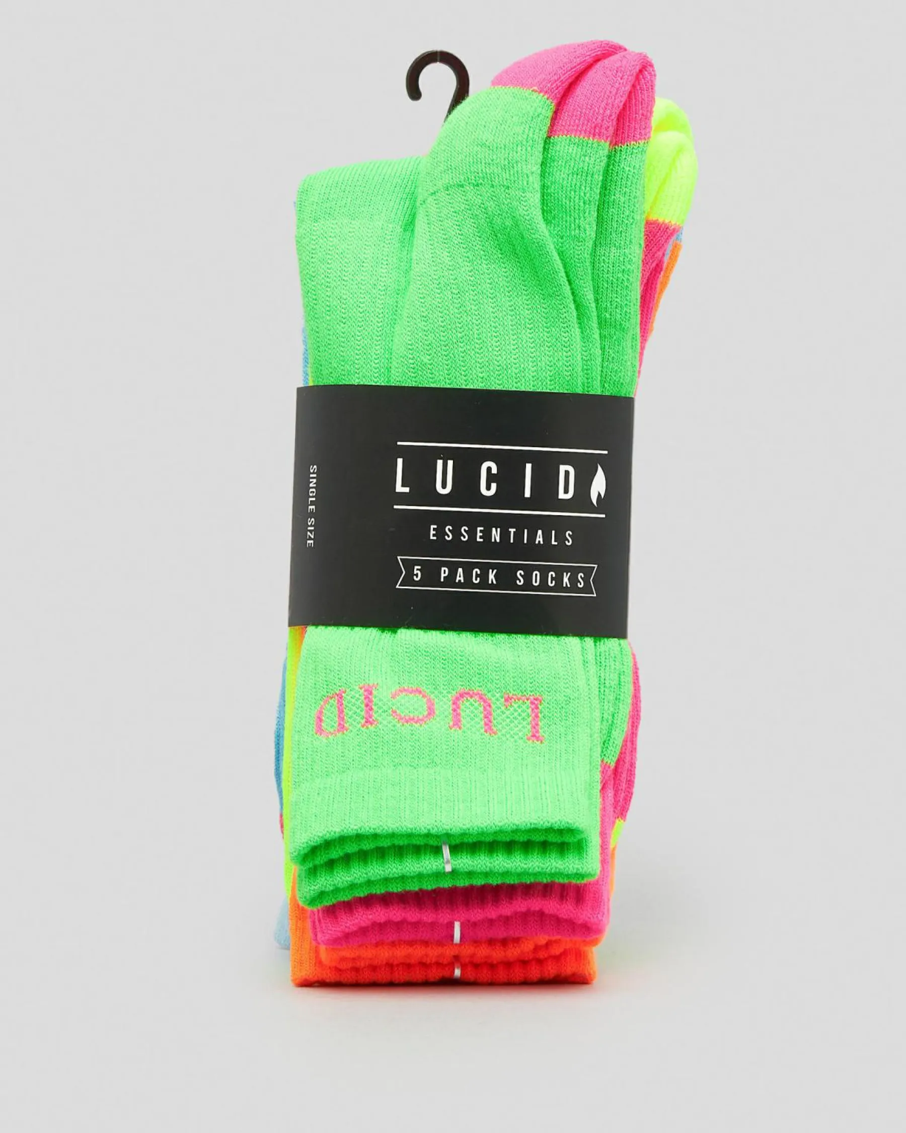 New Fluro Crew Socks 5 Pack Socks