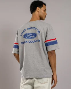 Tops & T-Shirts*Brixton Ford Truck Country Jersey T-Shirt Heather Grey