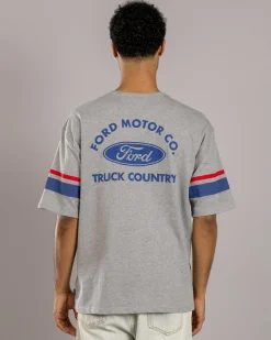 Tops & T-Shirts*Brixton Ford Truck Country Jersey T-Shirt Heather Grey