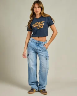 Tops*Fox USA Baby Tee Midnight
