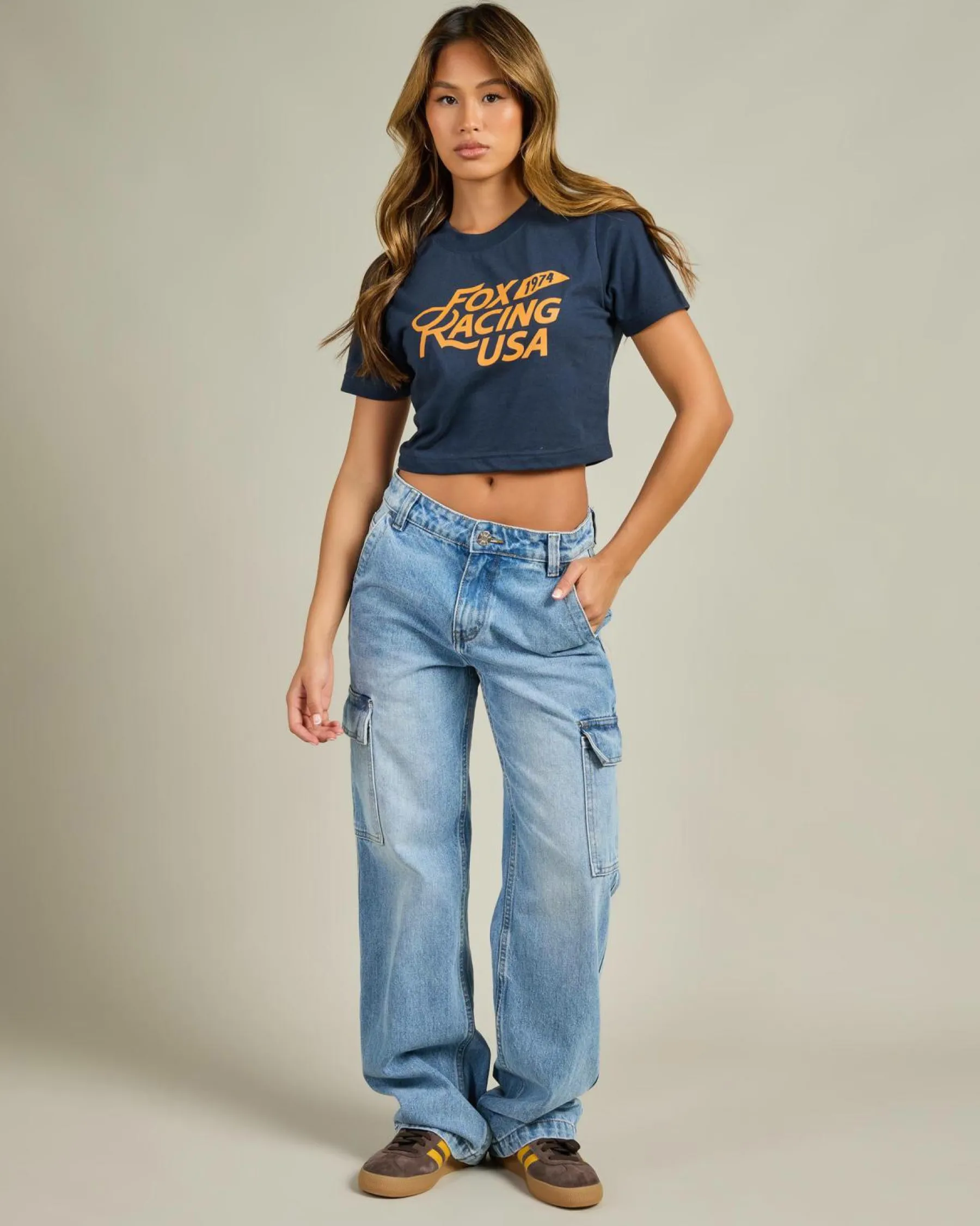 Tops*Fox USA Baby Tee Midnight