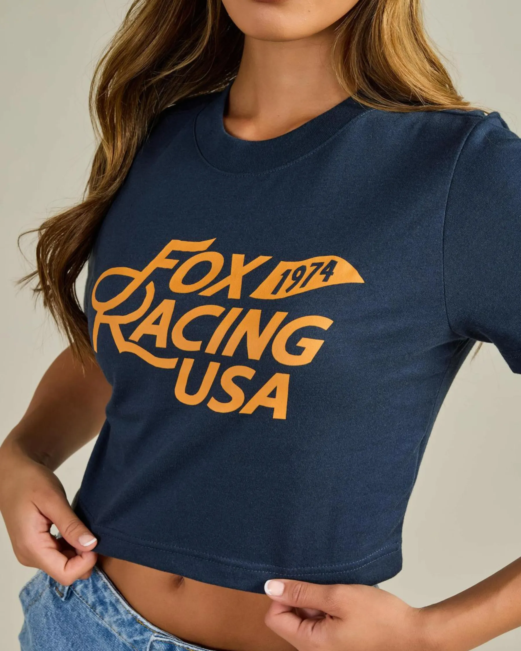 Tops*Fox USA Baby Tee Midnight