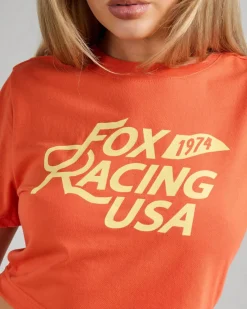Tops*Fox USA Baby Tee Blood Orange