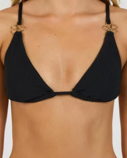 Bikinis*Kaiami Fran Ring Triangle Bikini Top Black