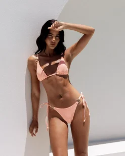 Bikinis*Kaiami Fran Ring Triangle Bikini Top Peach Fuzz