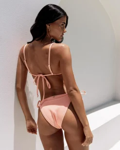 Bikinis*Kaiami Fran Ring Triangle Bikini Top Peach Fuzz
