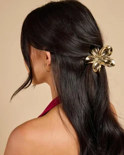 Face & Body*Karyn In LA Frangipani Hair Claw Clip Gold