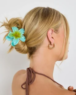 Beauty & Hair*Karyn In LA Frangipani Hair Claw Clip Blue
