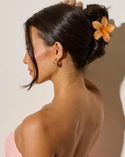 Face & Body*Karyn In LA Frangipani Hair Claw Clip Coral