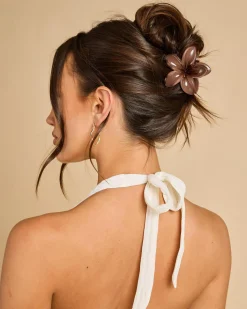 Face & Body*Karyn In LA Frangipani Hair Claw Clip Chocolate
