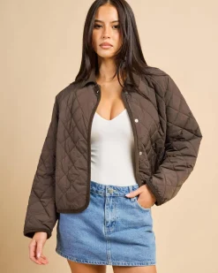 Jackets & Coats*Pink Diamond Frankie Puffer Jacket Black