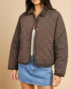 Jackets & Coats*Pink Diamond Frankie Puffer Jacket Black