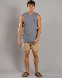 Tops & T-Shirts*Lucid Fray Muscle Tank Lt Grey Acid