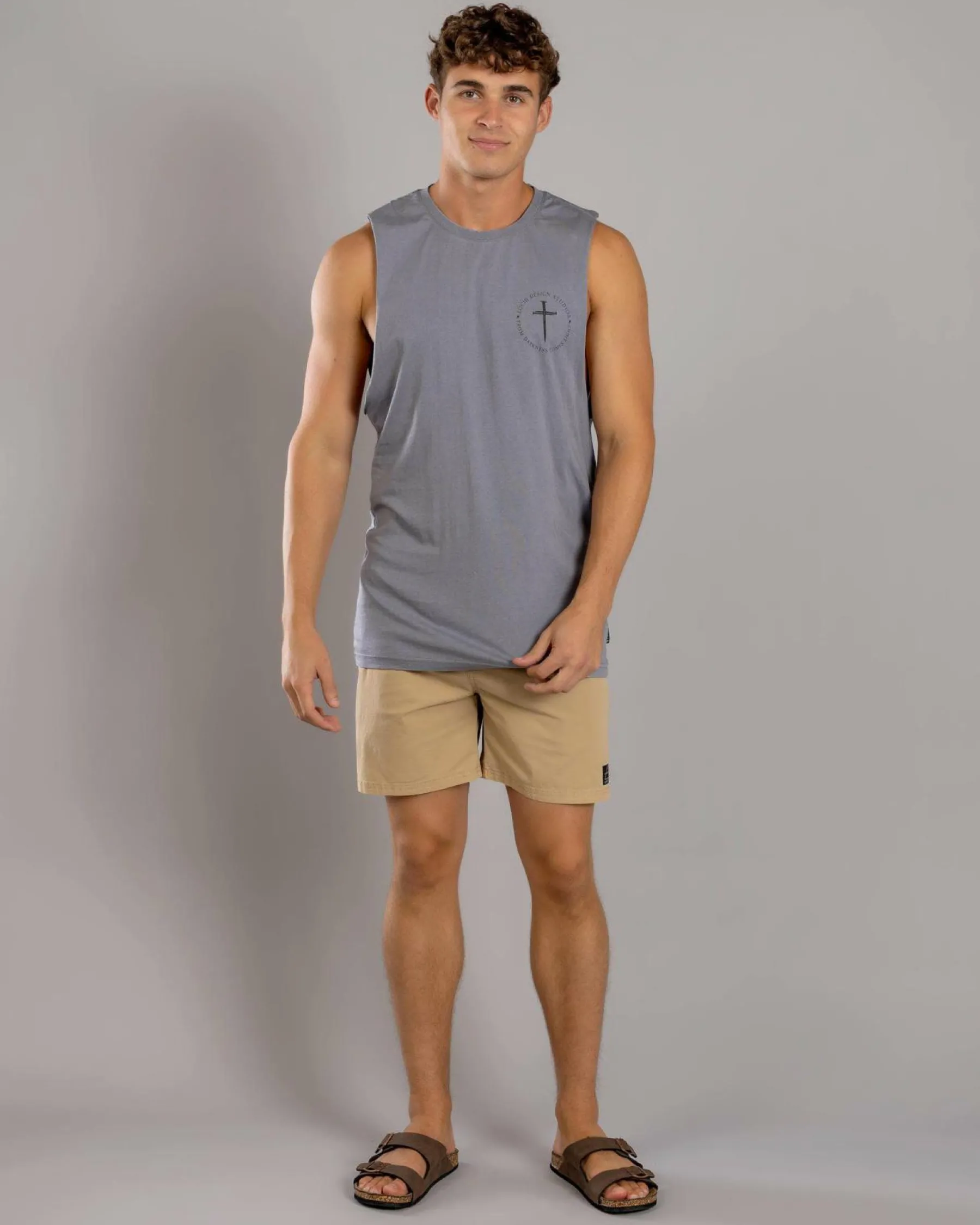Tops & T-Shirts*Lucid Fray Muscle Tank Lt Grey Acid