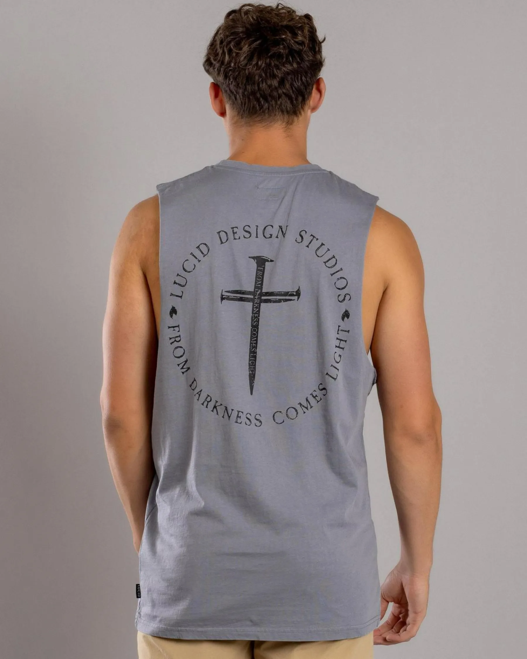 Tops & T-Shirts*Lucid Fray Muscle Tank Lt Grey Acid