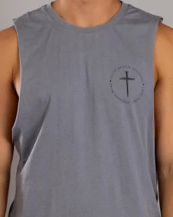 Tops & T-Shirts*Lucid Fray Muscle Tank Lt Grey Acid